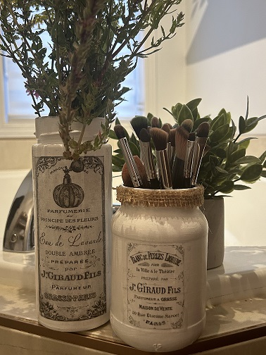 Transfert d'image et décoration sur pot de verre